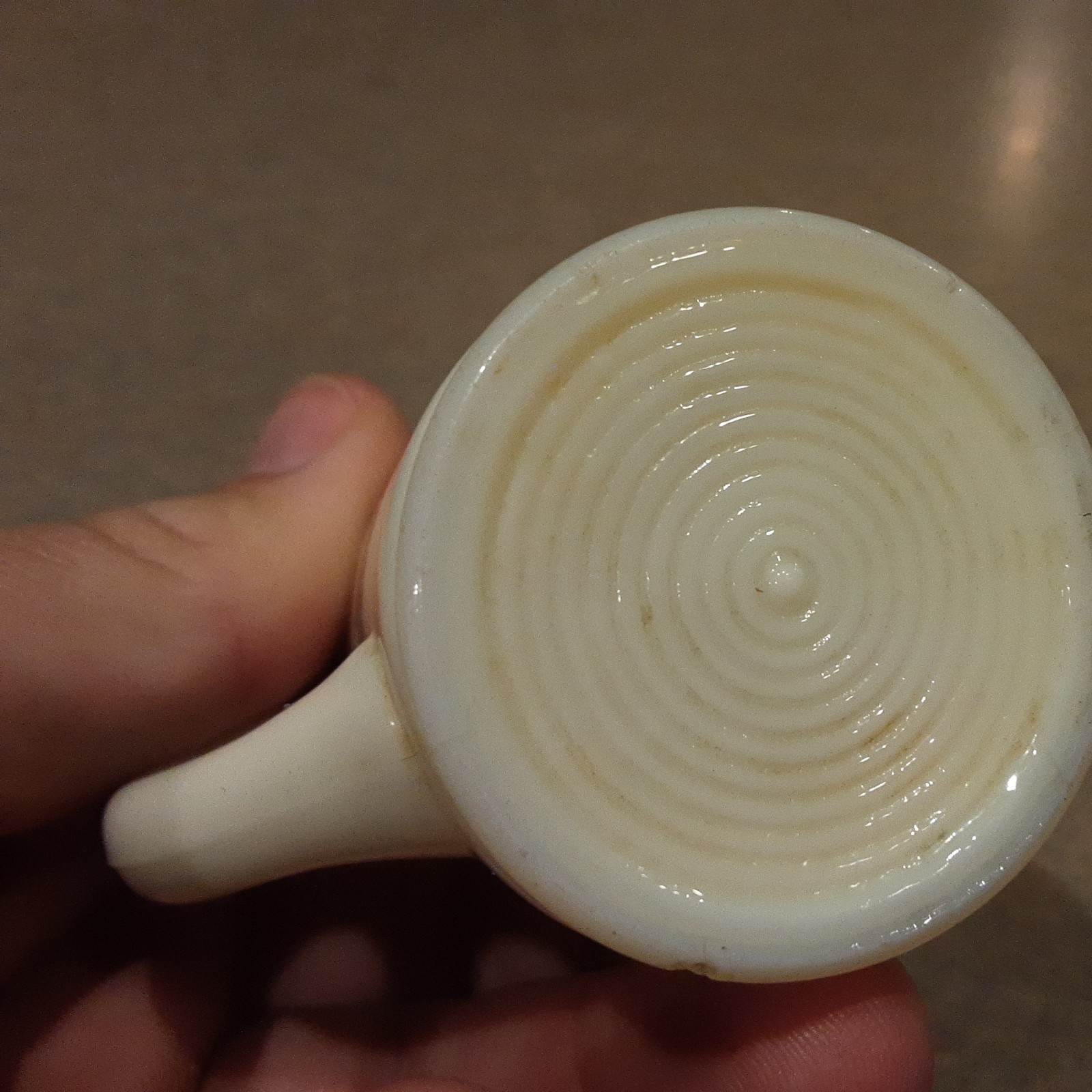 Public Library Waseka, Illinois Custard Glass Souvenir Toothpick Cup