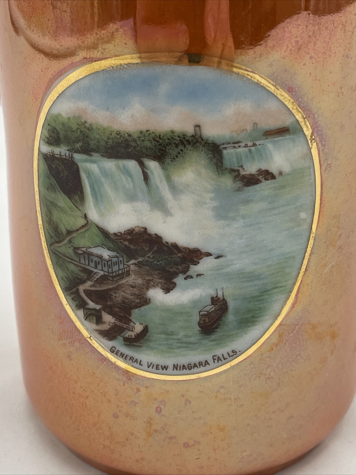 General View Niagara Falls Souvenir Pitcher Creamer Made in Germany Luster