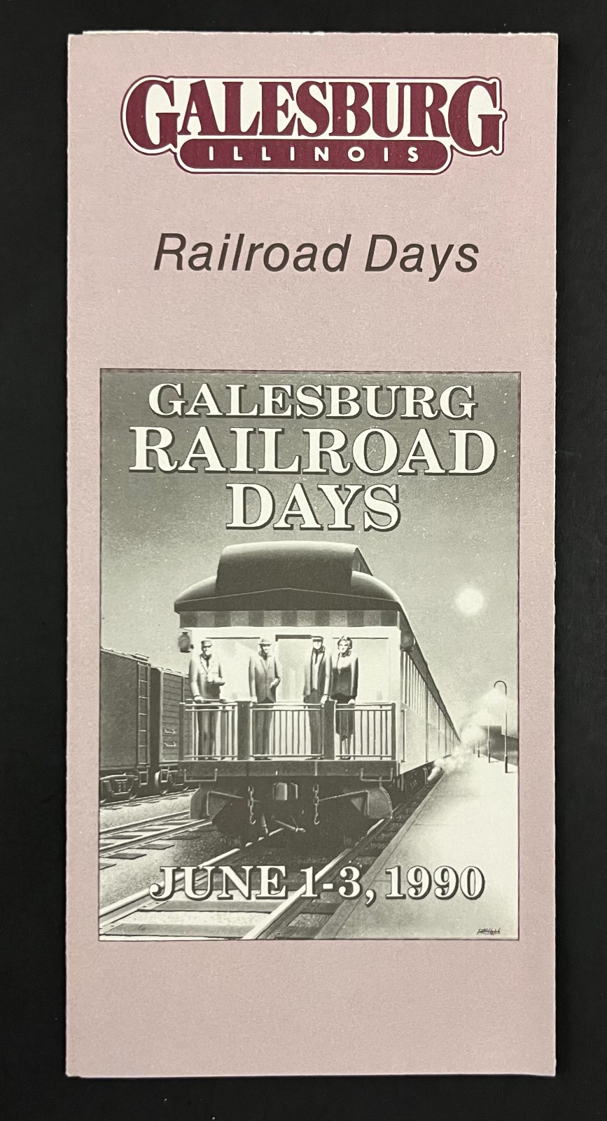 1990 Galesburg Illinois IL Railroad Days Depot Events Vintage Travel Brochure