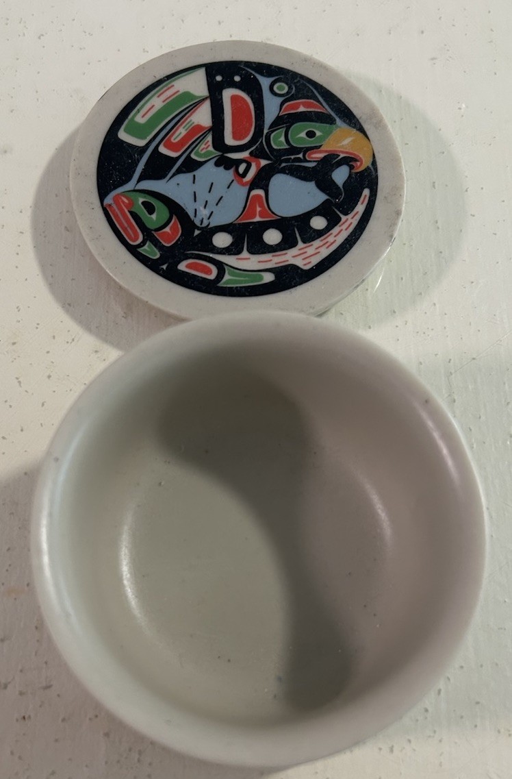 Aalco Canada Indigenous Souvenir Trinket Box With Thunderbird & Killer Whale