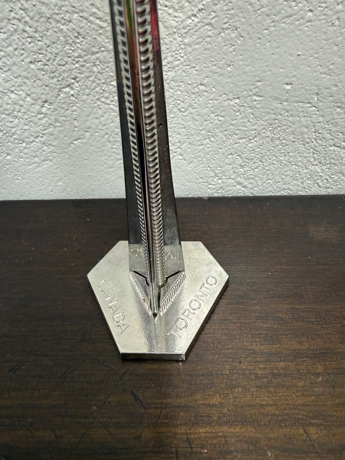 CN Tower Silver Metal Souvenir 11″ Canada Toronto Statue Architecture Figurine