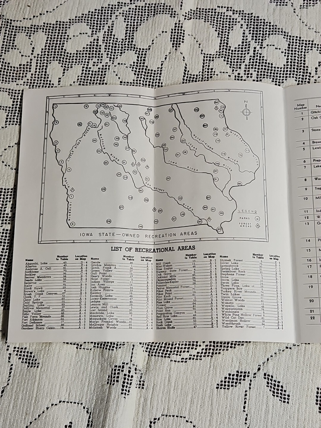 1956 State Of Iowa Owned Recreation Areas Picnic Cabins & Lakes Brochure Travel