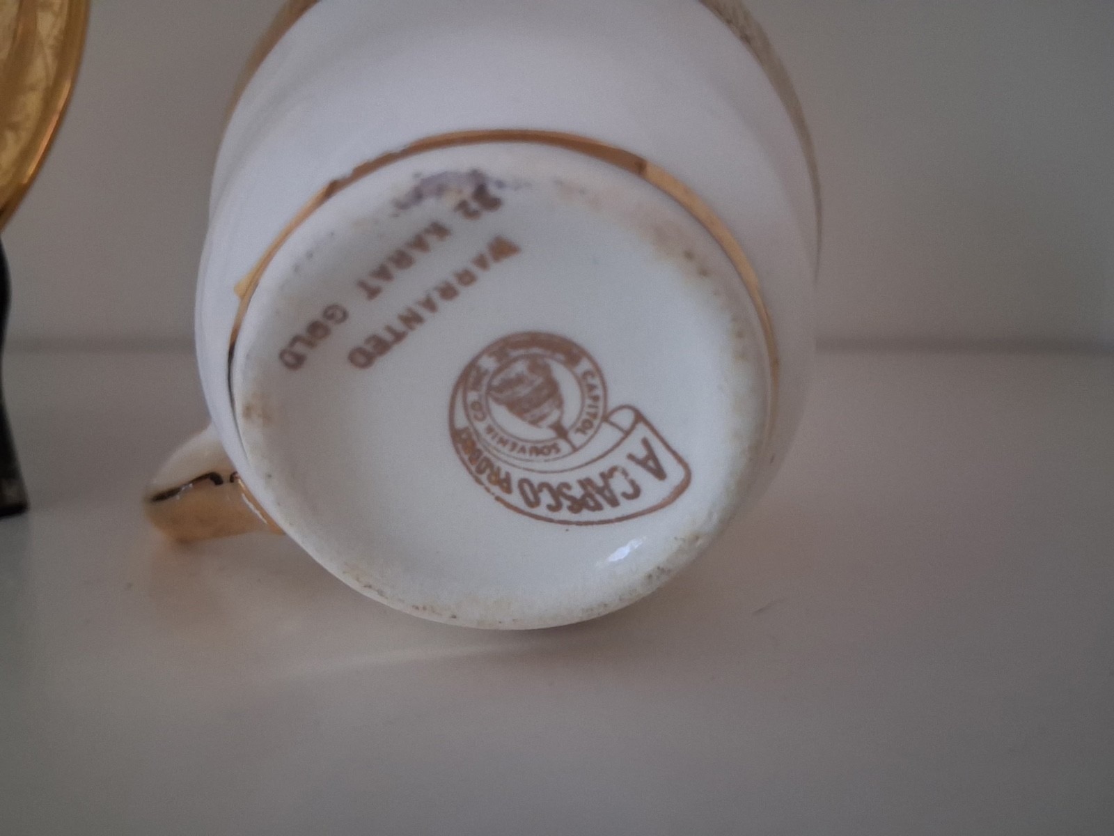 antique AC Carsco Washington DC souvenir/commemorative china warranted 22 karat