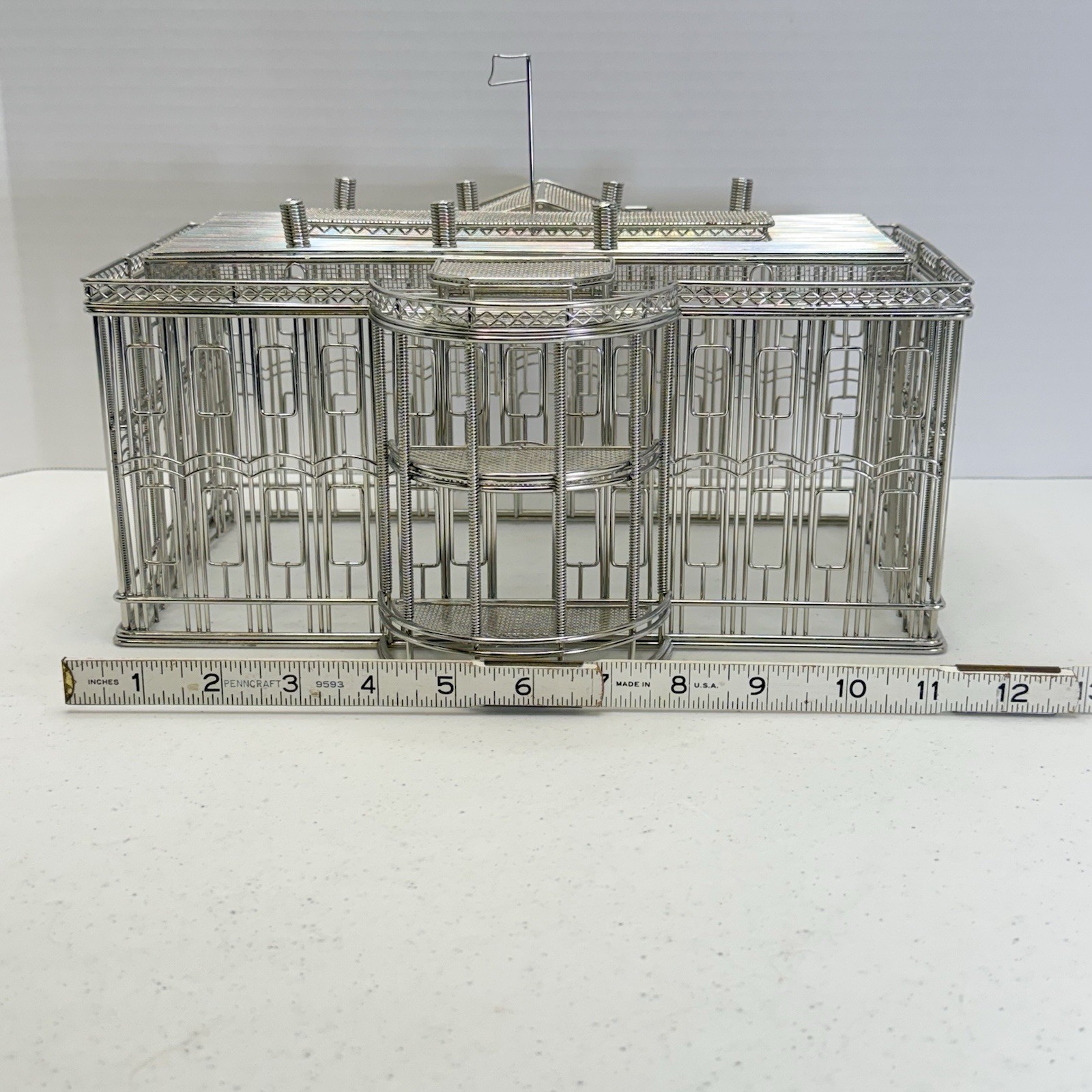 White House Steel Wire Model Replica – Executive Desk Display – 12” Wide