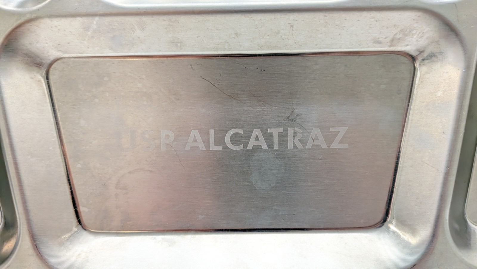 USP Alcatraz Prison Tray Replica Metal Open Meal Dinner Inmate Steel