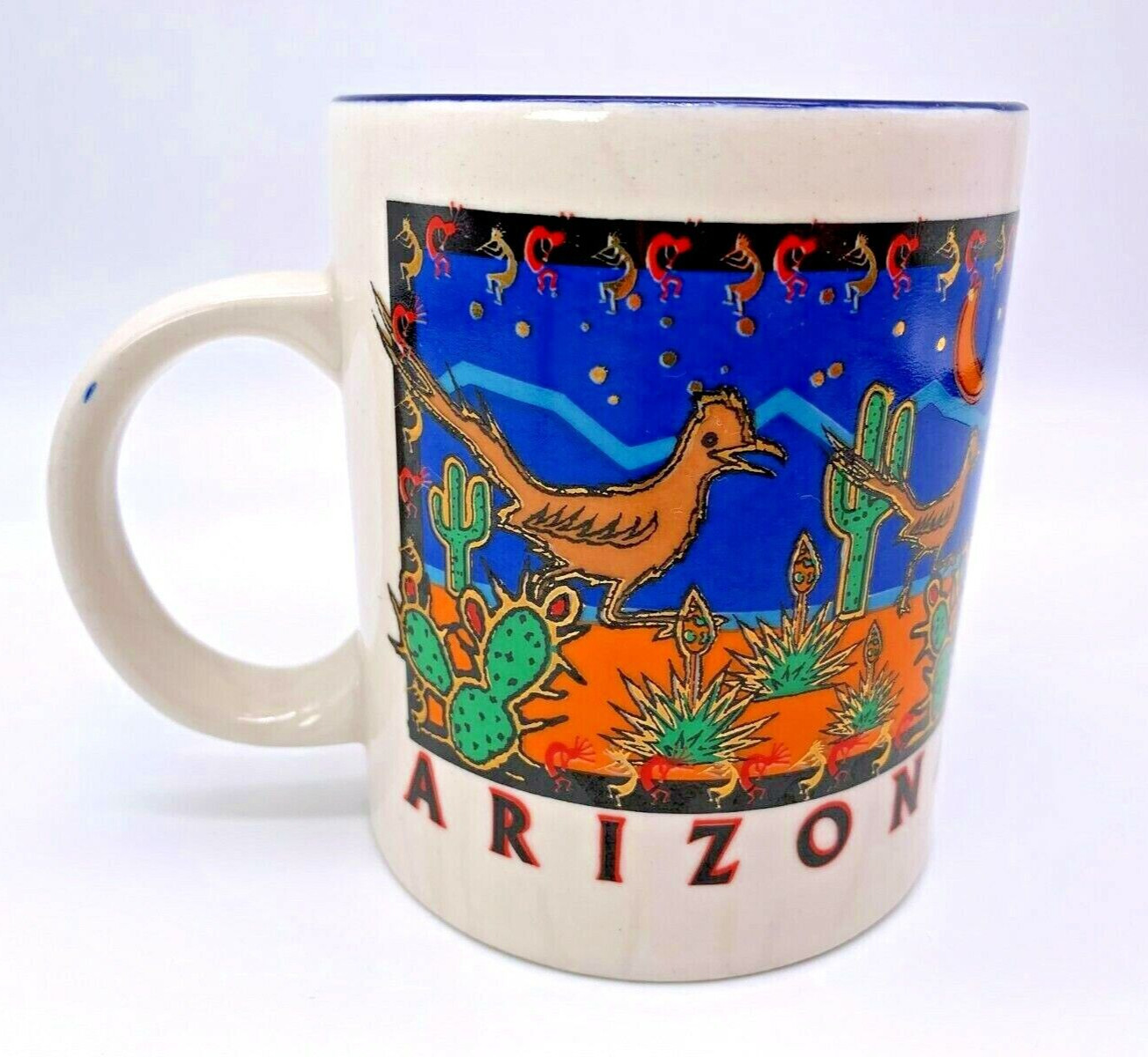 Arizona Vintage Coffee Cup with Roadrunners Cactus Desert Unbranded