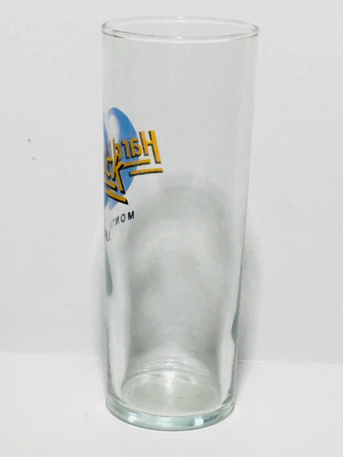 Souvenir RARE Hard Rock Café glass from Montréal Banawe Canada 6 1/2 ” tall.