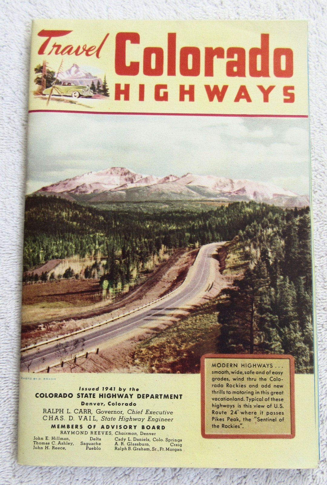 5 Colorful Colorado Souvenir Travel Guides Maps Place Scenes 1941 1950’s Books