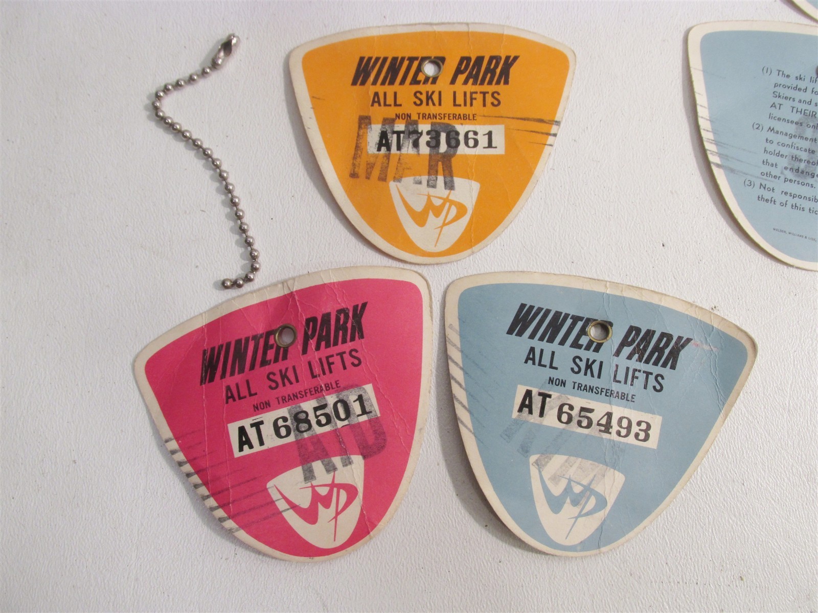 1960s Winter Park Colorado Lot 7 Ski Lift Tickets Pass Midcentury Skiing