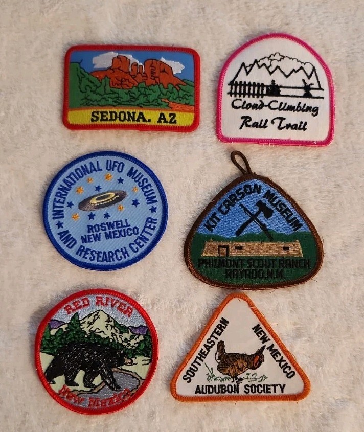 LOT – 6 Embroidered Souvenir Patches Travel/Tourist Sites New Mexico NM USA