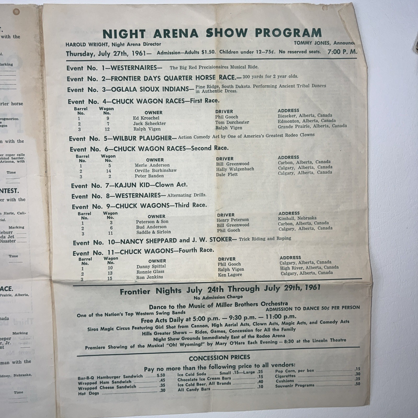 Vtg 1961 65th Annual Cheyenne Frontier Days Wyoming Souvenir Program Rodeo