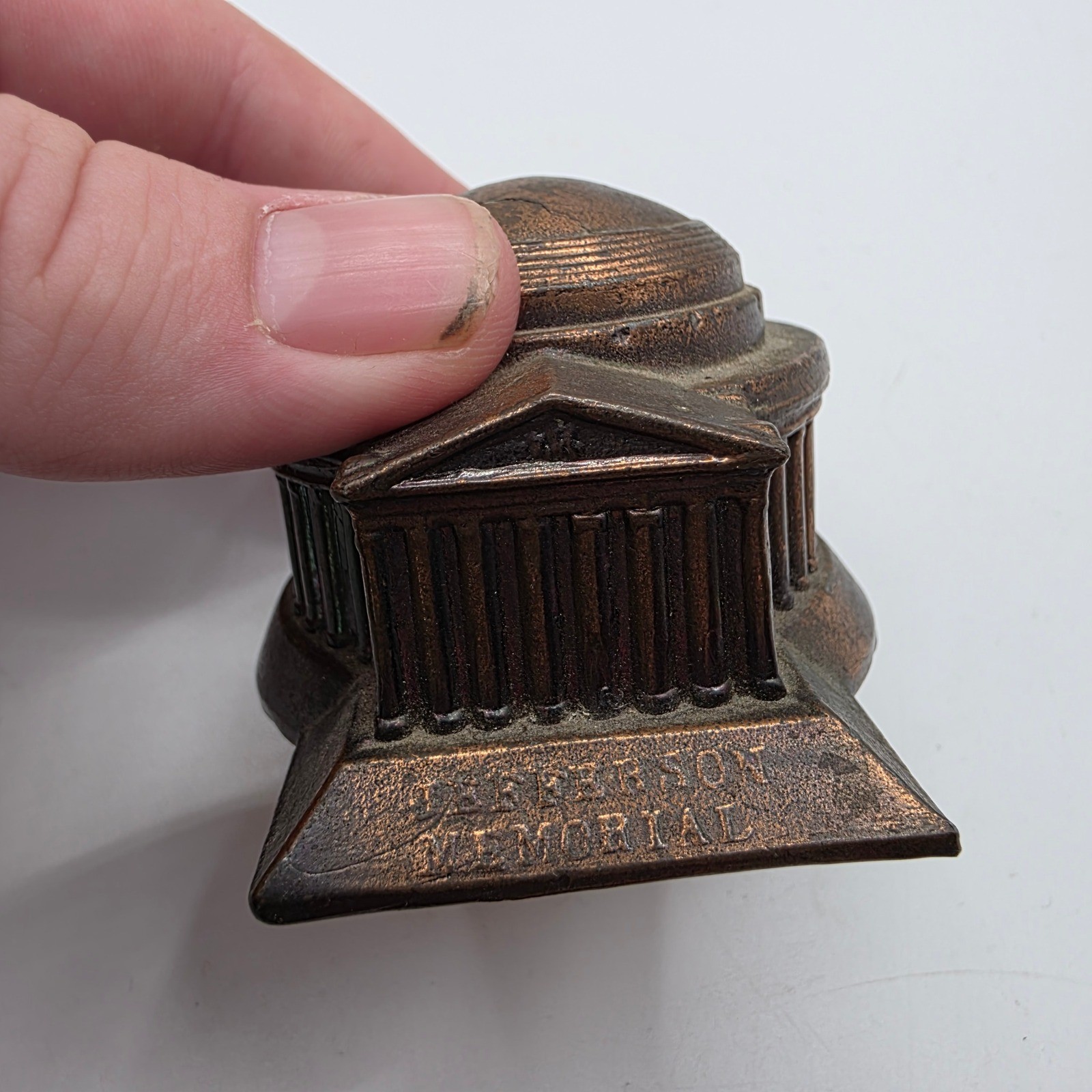 Jefferson Memorial Washington DC Miniature Bronze Tone Souvenir Paperweight