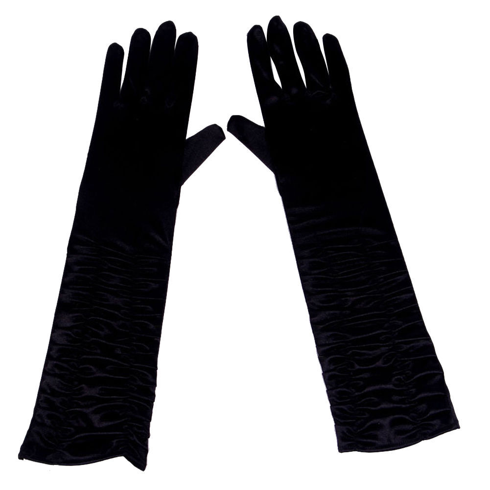 Black Long Elbow Gloves Evening Party Gloves Silk Gloves 2026
