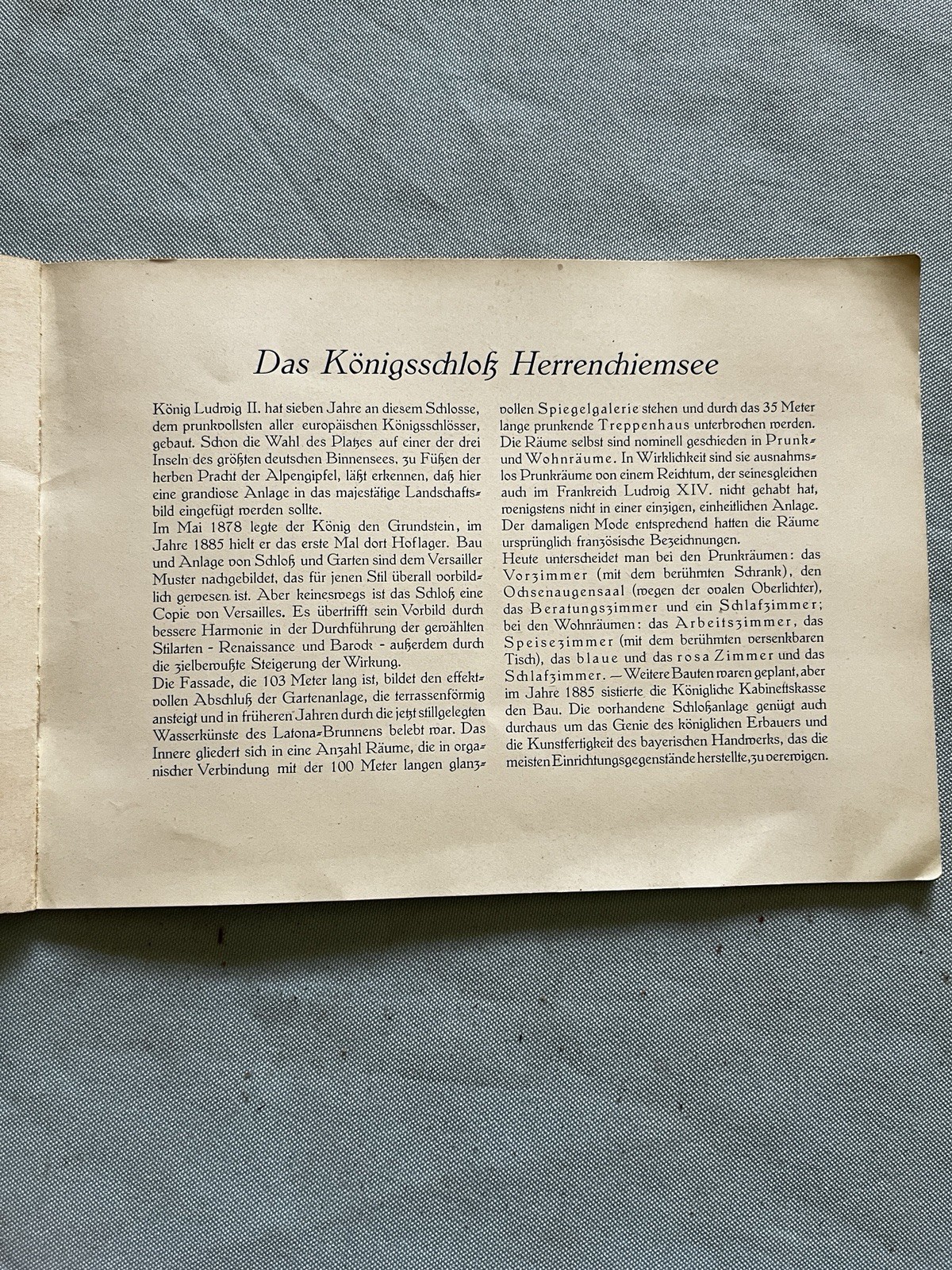 Vintage Herrenchiemsee Palace Bavaria Germany Color Photo Book King Ludwig II