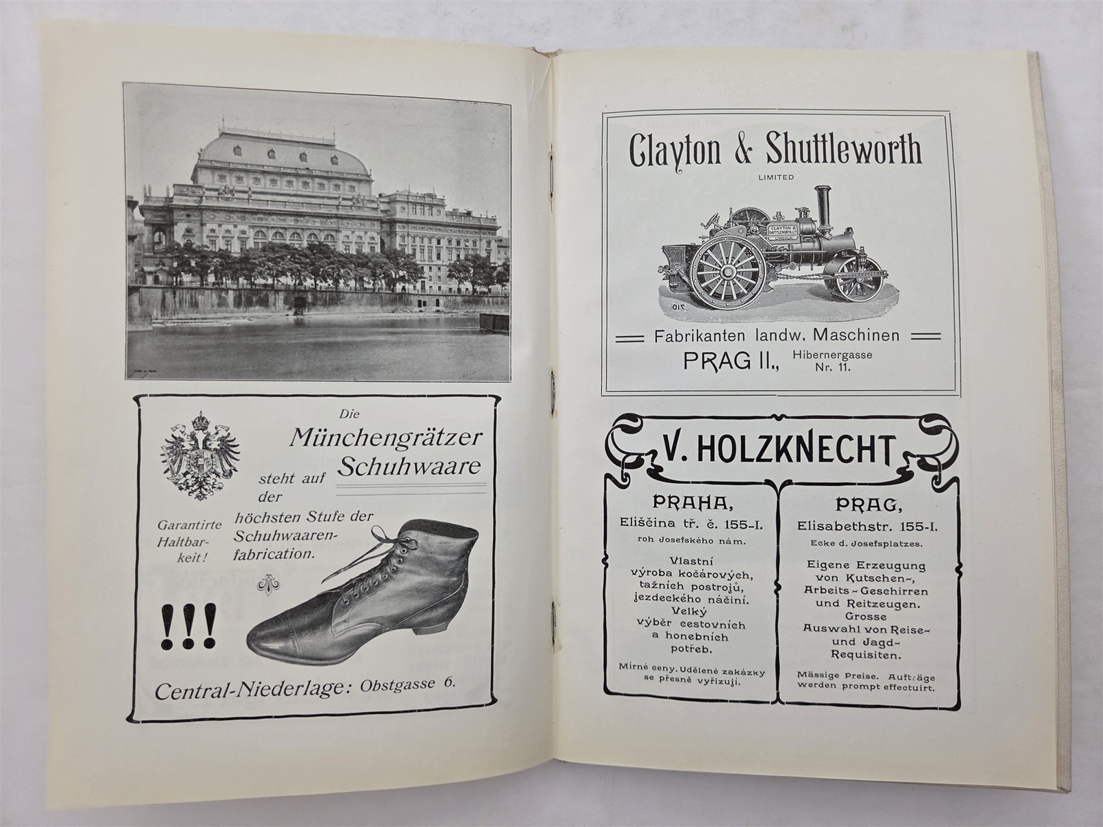 1900s antique HOTEL DE SAXE prag prague luxury hotel SOUVENIR BOOK business ads