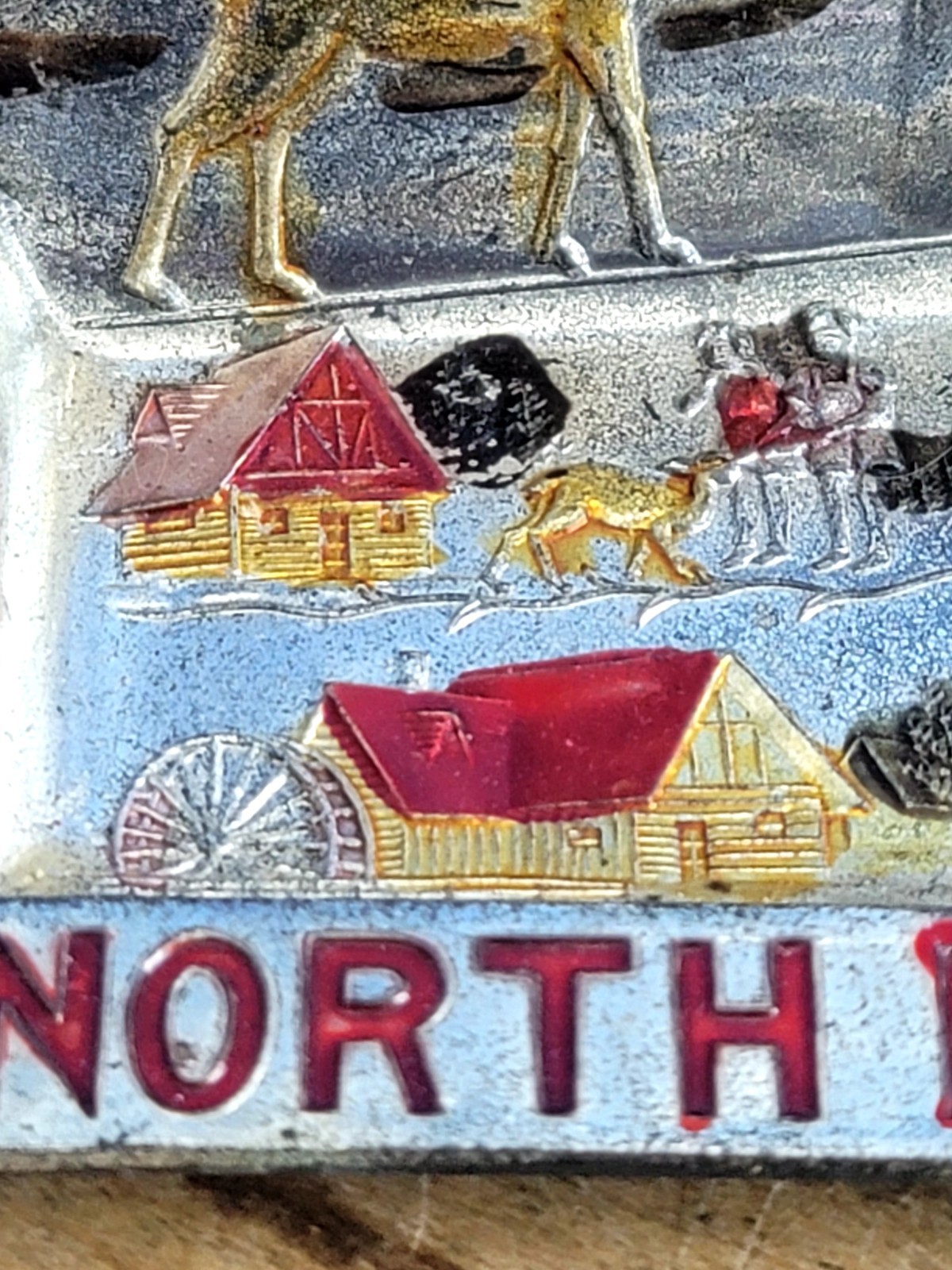 Tray Metal Souvenir From Colorado Vintage Hand Painted(3731HOMT)Enco Japan