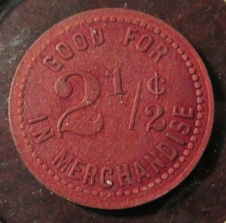 Very Old Labor Temple Lincoln, NE 2-1/2c Red Fibre Trade Token – Nebraska Nebr.