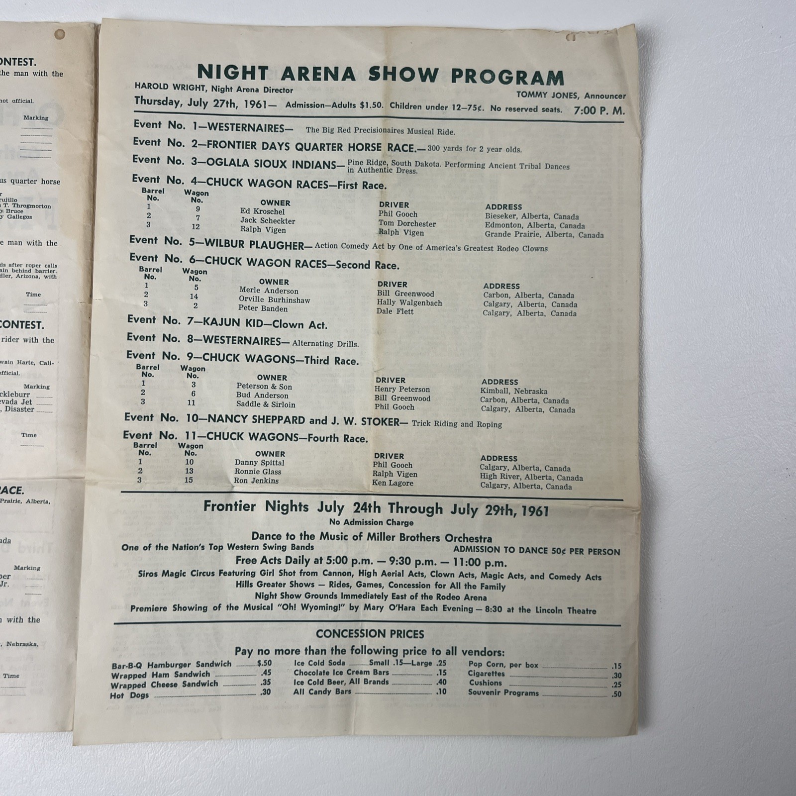 Vtg 1961 65th Annual Cheyenne Frontier Days Wyoming Souvenir Program Rodeo