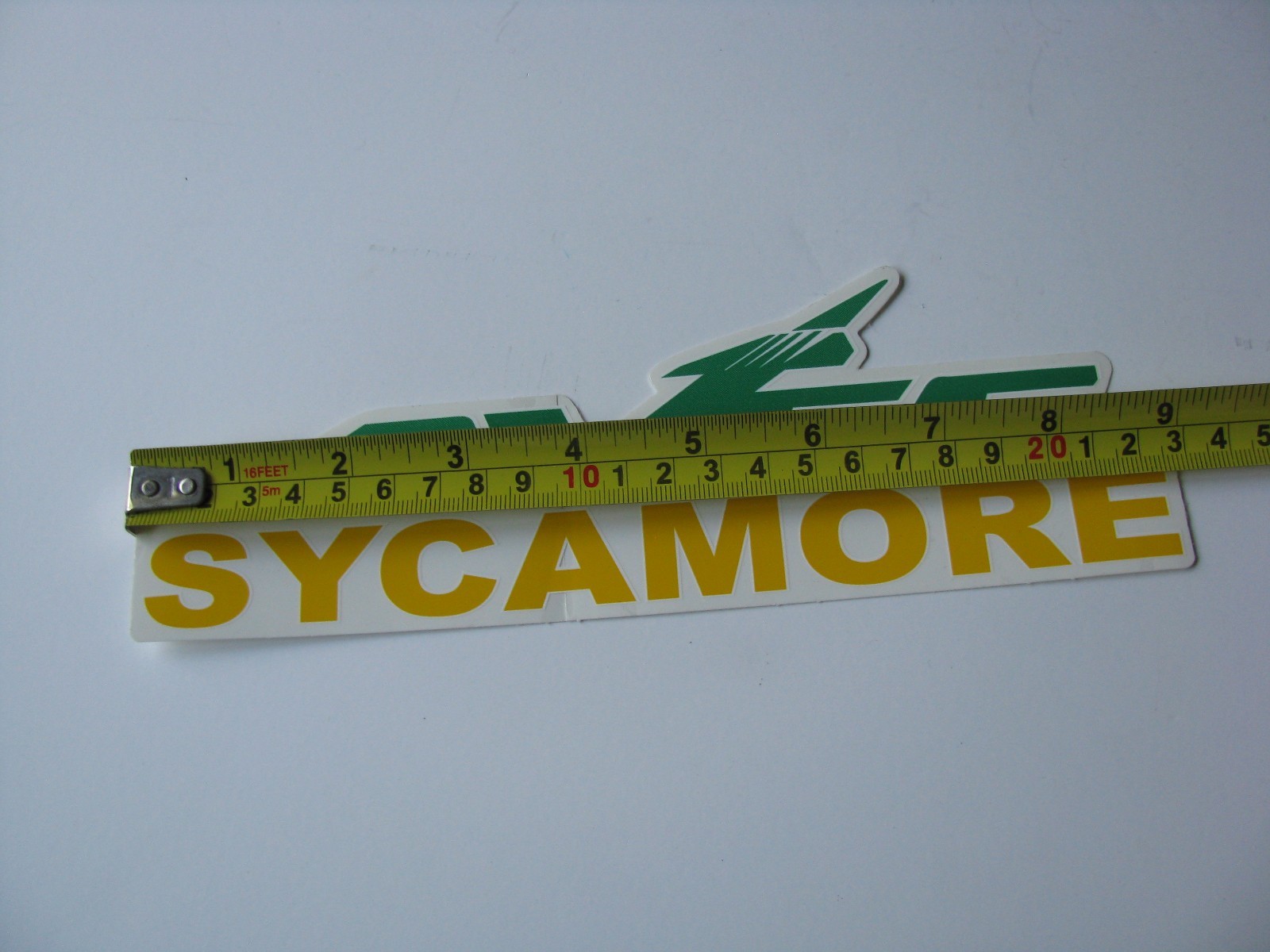 Vtg 9″in Cincinnati Ohio Sycamore Aves Logo Window Bumper Sticker Decal Lg Clear