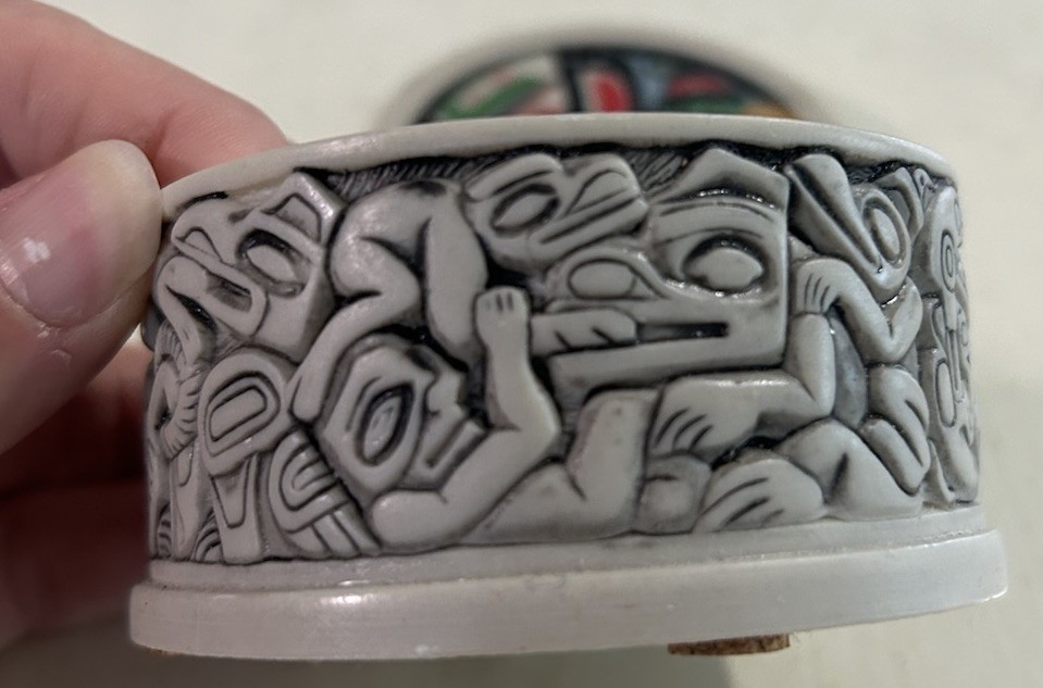 Aalco Canada Indigenous Souvenir Trinket Box With Thunderbird & Killer Whale