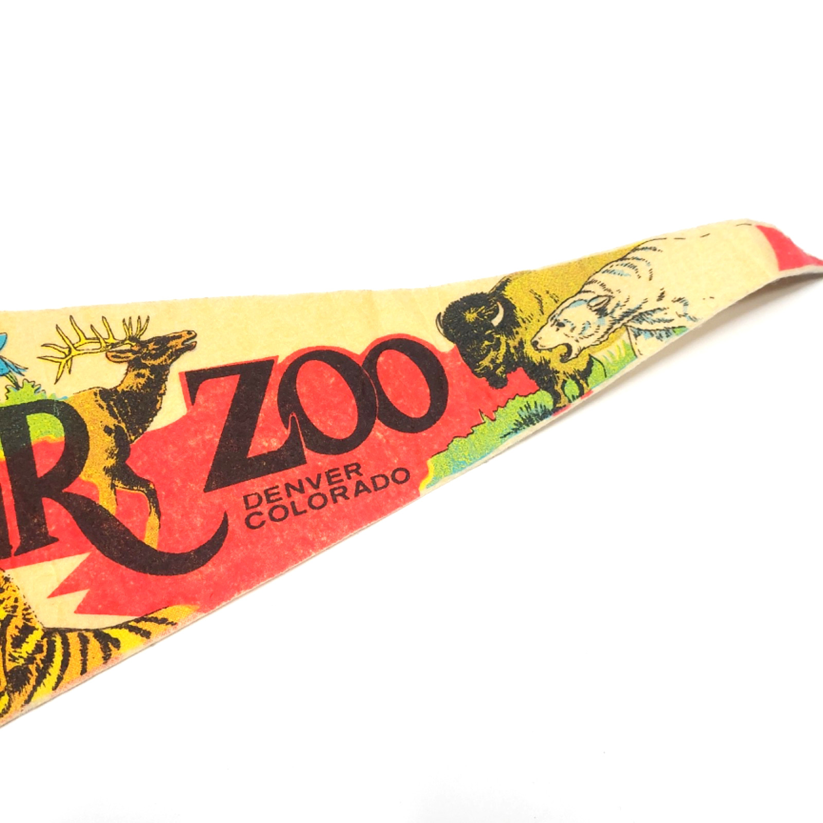 Denver Zoo Colorado Animals Vintage Souvenir Full Size Pennant 12″x30″