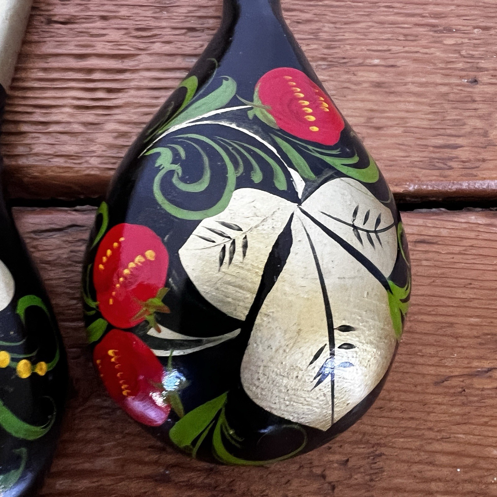 Souvenir wooden spoons from Ukraine handpainted folk art authentic vintage *LOOK