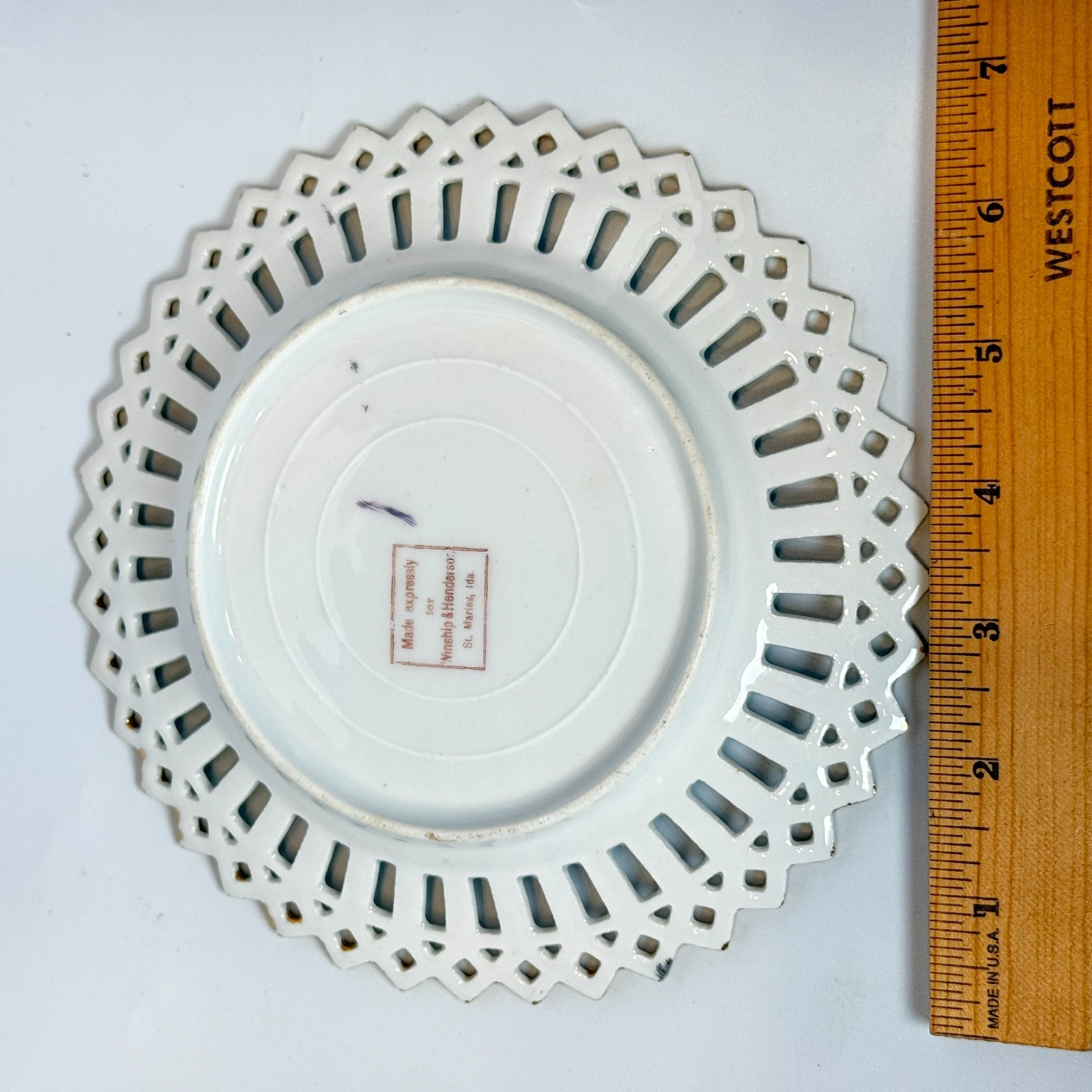 ST MARIES St Joe River ID IDAHO Antique Souvenir China TRINKET DISH PLATE