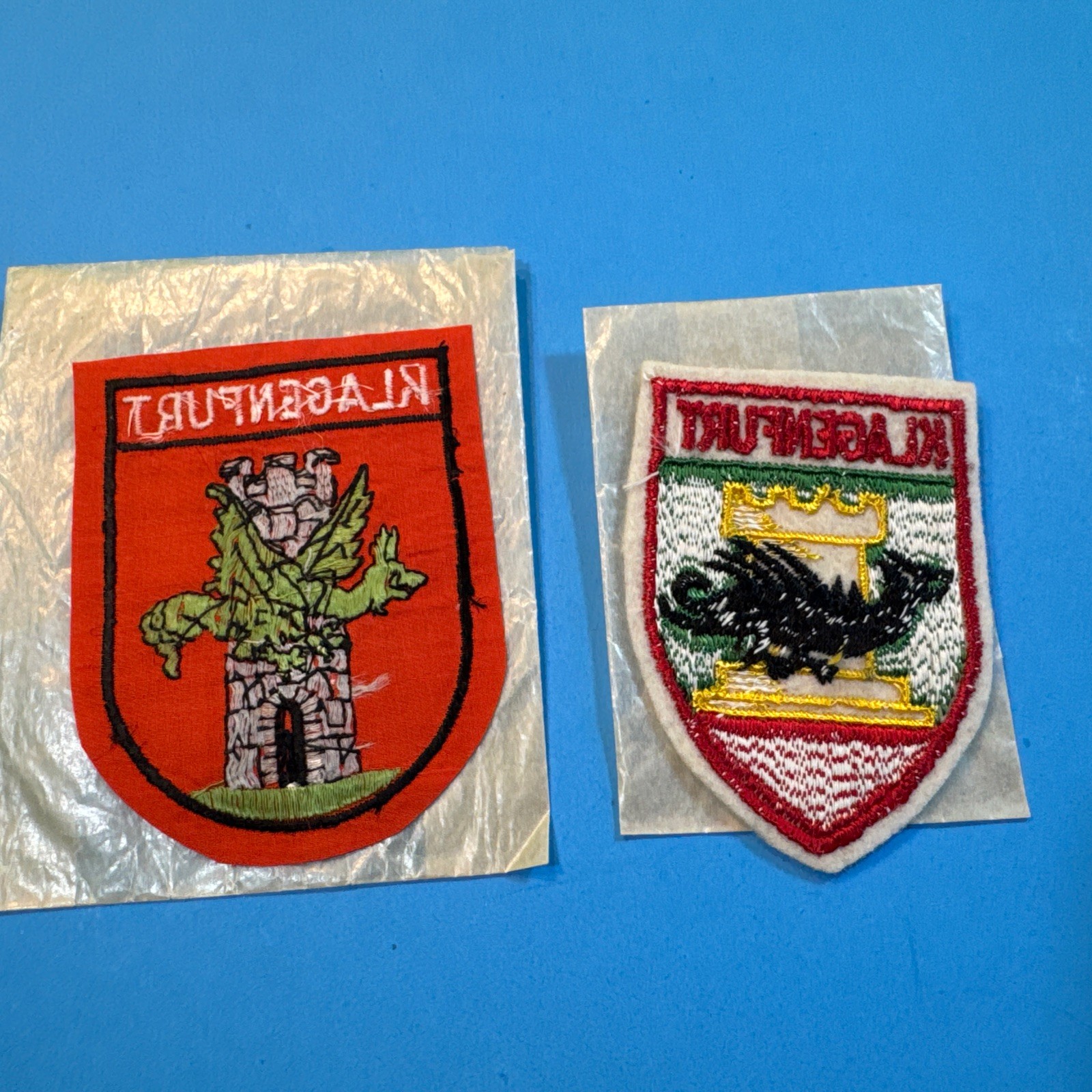 2 Vintage Klagenfurt Austria Patches Dragon
