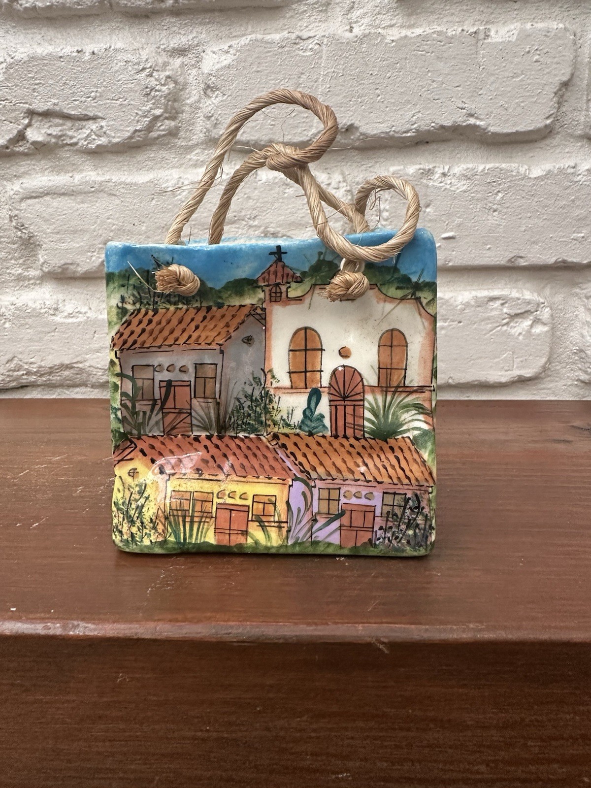 Costa Rica Souvenir Ceramic Gift Bag , Hand Painted . Multicolor