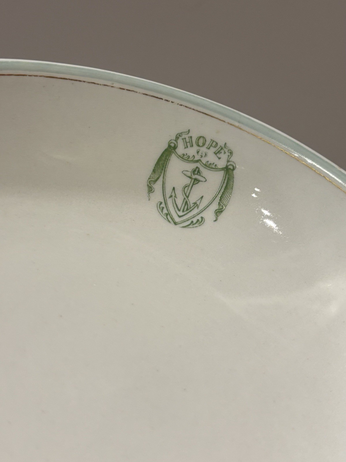 Antique RHODE ISLAND Anchor HOPE Logo Pedestal Bowl Candy Dish Lamberton China
