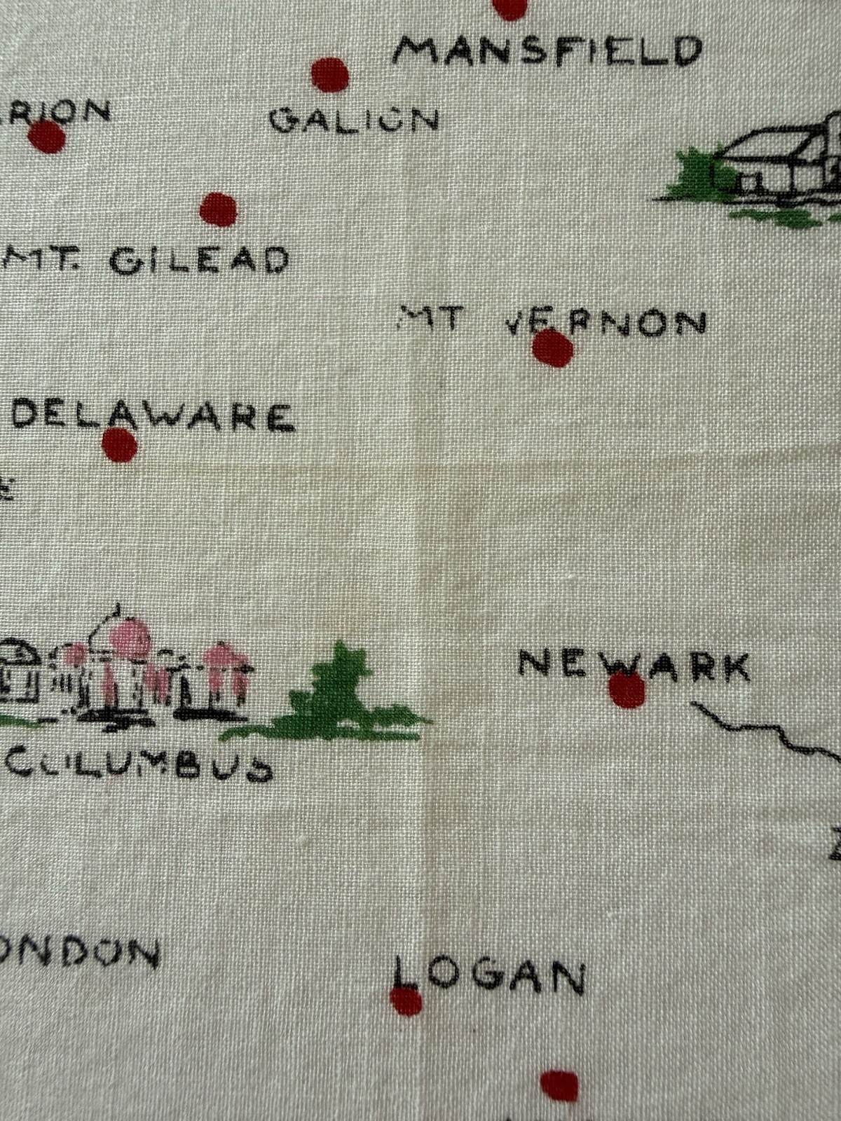 Ohio Fans! Vintage Ohio Hanky And Sesquicentennial Ohio Shaped Trinket Dish Lot