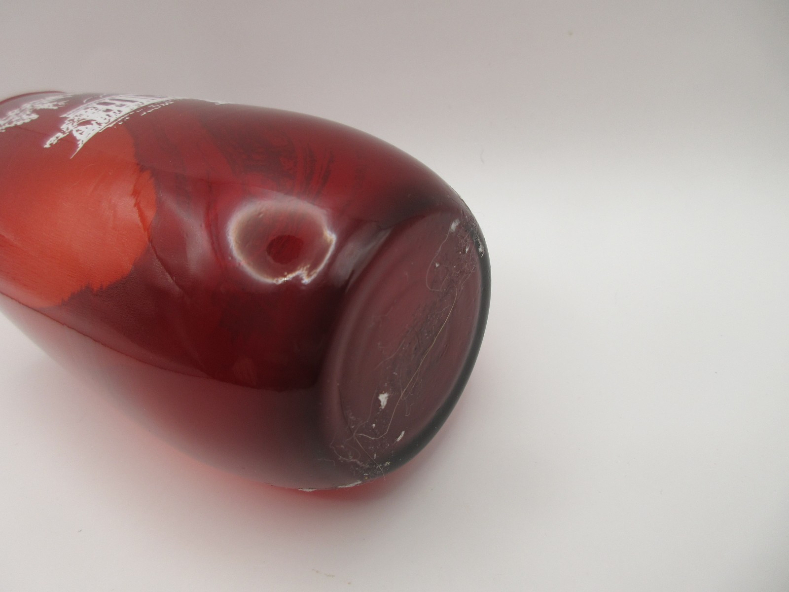 Vtg Ruby Red Glass Tumbler Nelson Art Galleries Museum Kansas City MO 1850-1950