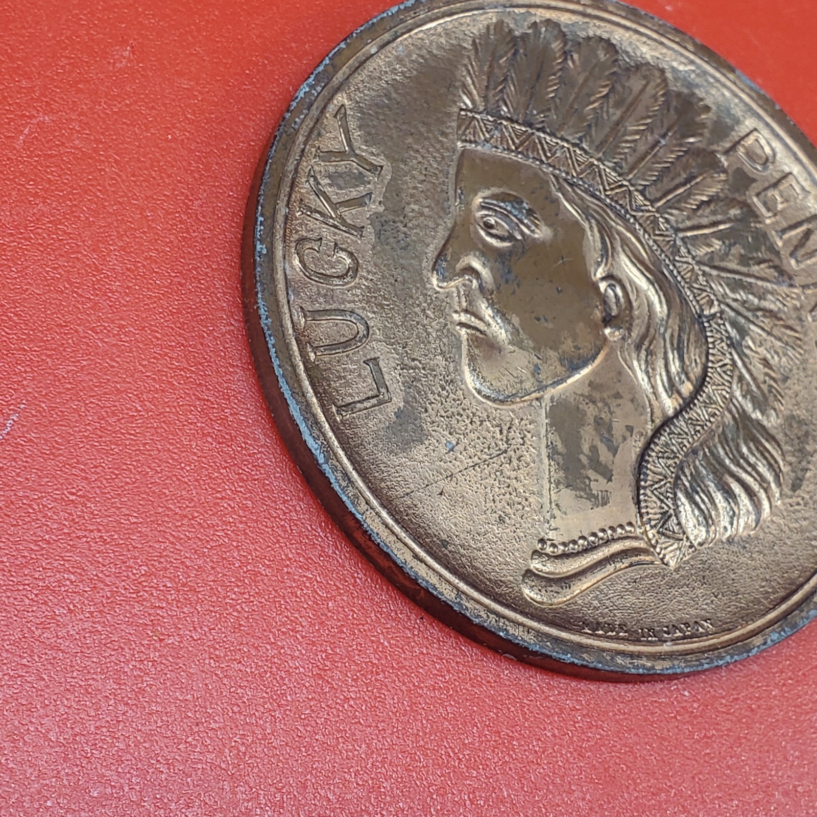 Lucky Penny City Hall Milwaukee Wisconsin Big Souvenir Indian Head 3″ Patina