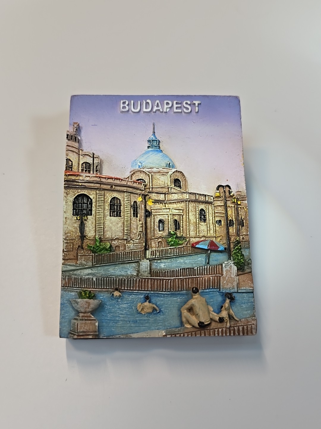 Budapest Travel Souvenir Fridge Magnet Hungary Szechenyi Thermal Baths 3-D Resin