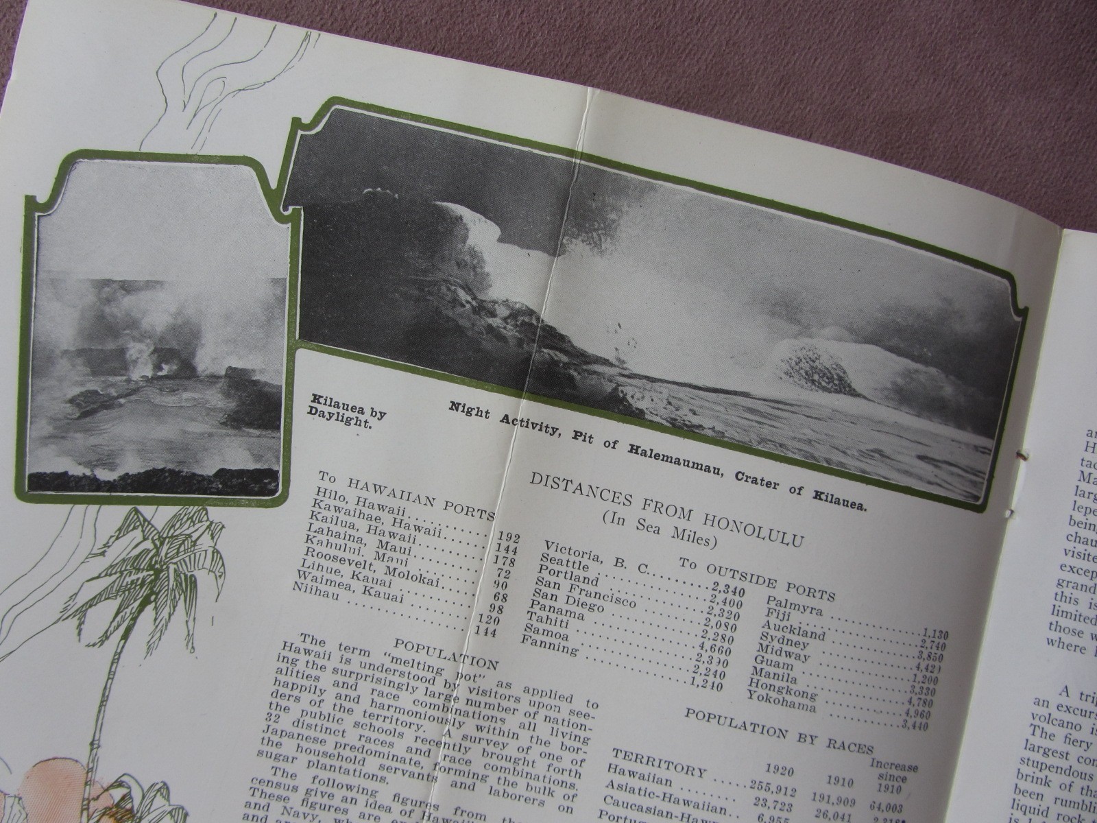 Vtg 1928 Hawaii Travel Guide Booklet Year Round Playground Photos Map Art