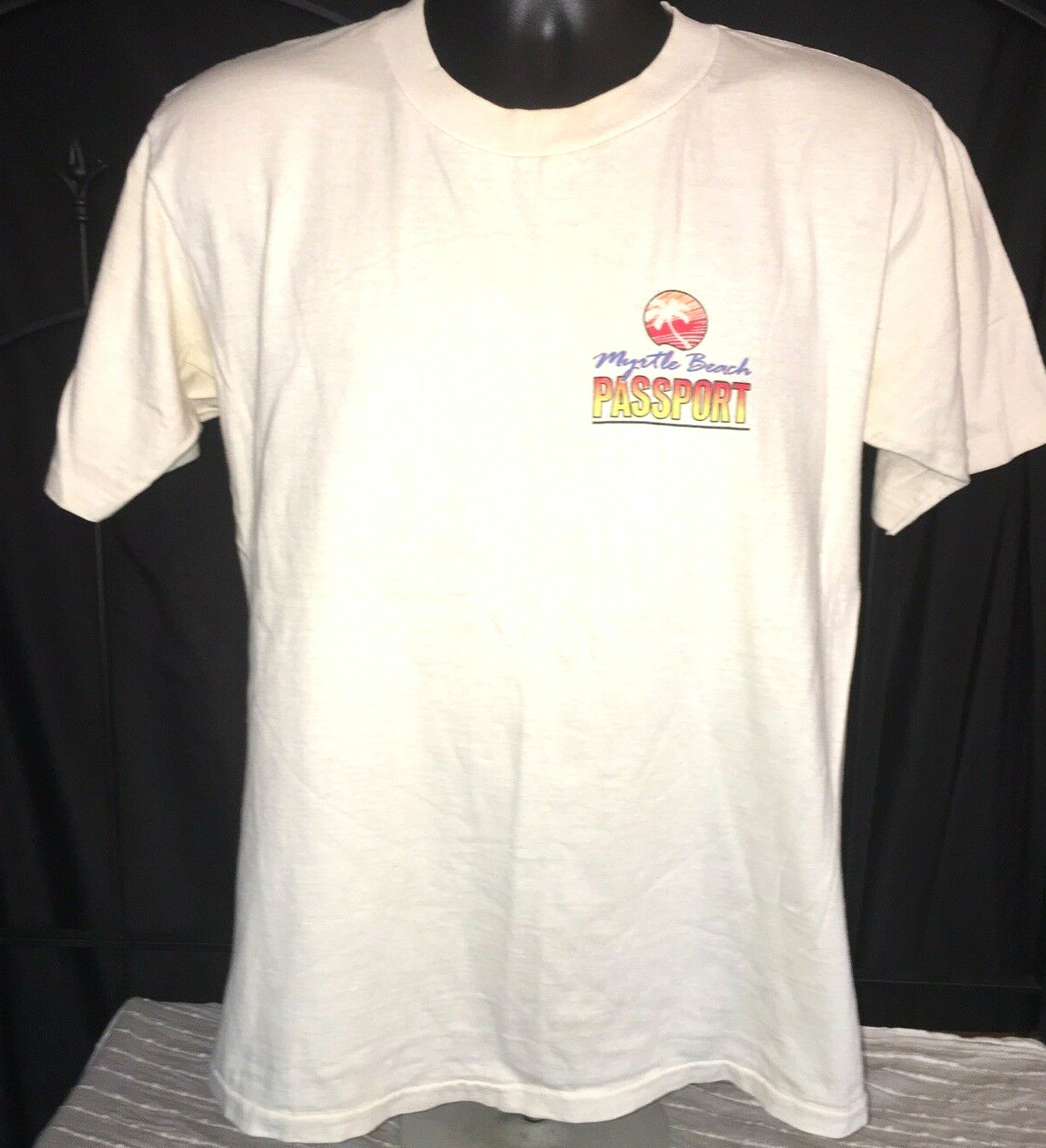 Vtg MYRTLE BEACH PASSPORT T SHIRT Rare Tee SINGLE STITCH Golf SOUTH CAROLINA 80s