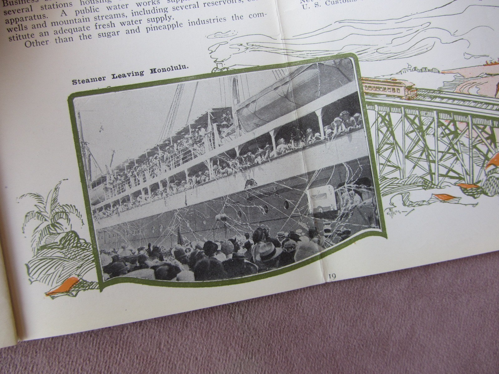 Vtg 1928 Hawaii Travel Guide Booklet Year Round Playground Photos Map Art