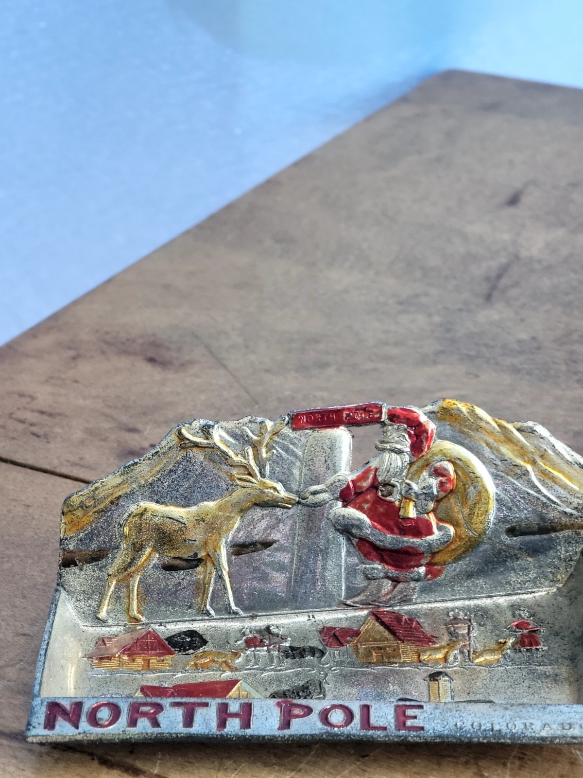 Tray Metal Souvenir From Colorado Vintage Hand Painted(3731HOMT)Enco Japan
