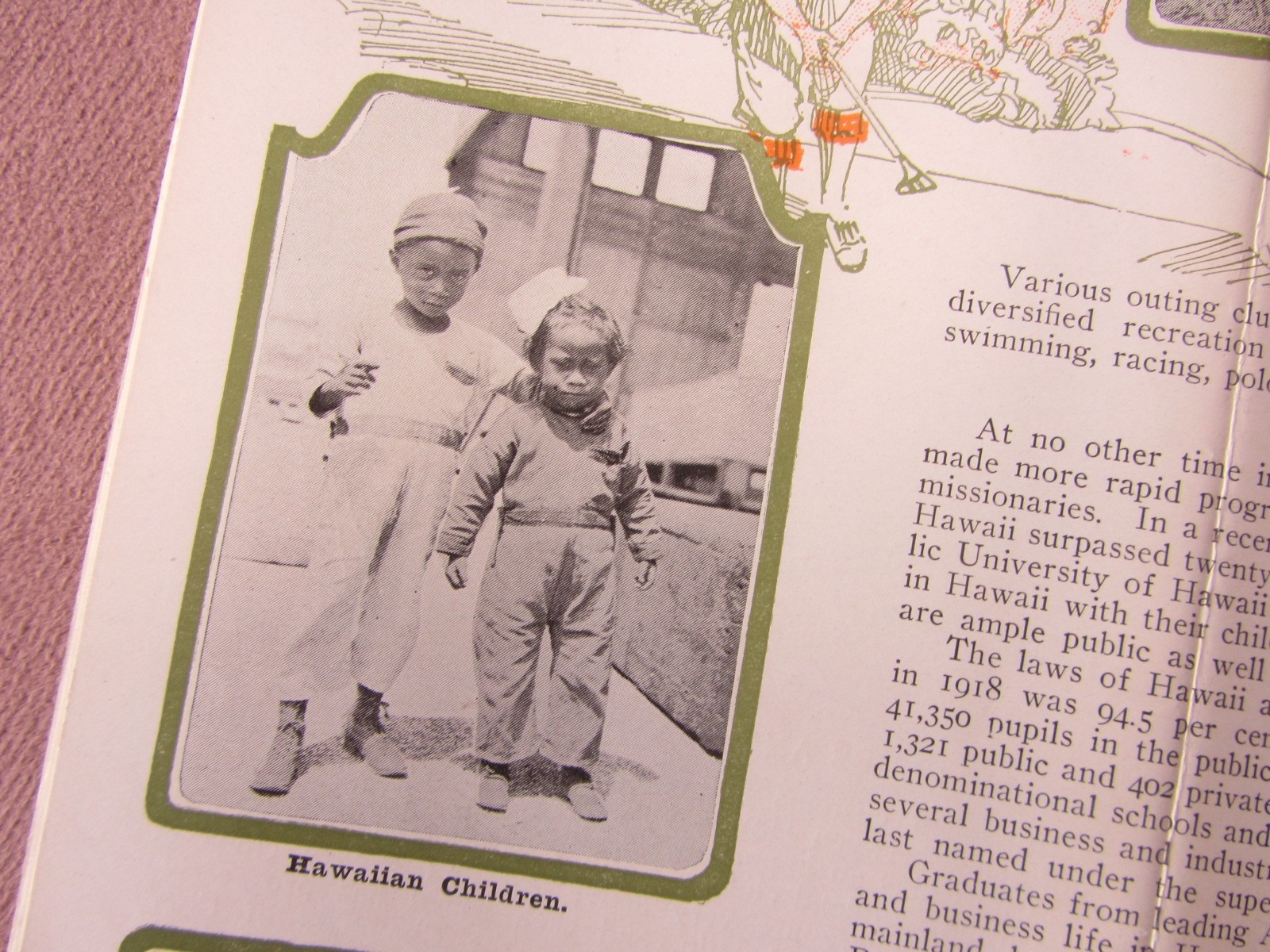 Vtg 1928 Hawaii Travel Guide Booklet Year Round Playground Photos Map Art