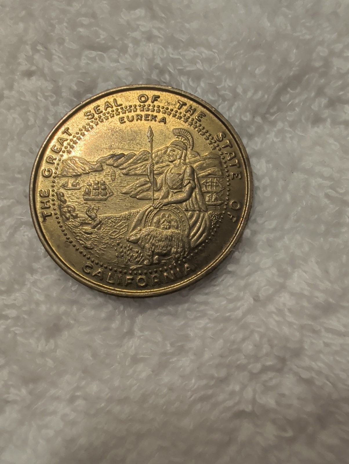 United States Of America Liberty Great Seal Of CA Eureka Pre-owned Brass Collect