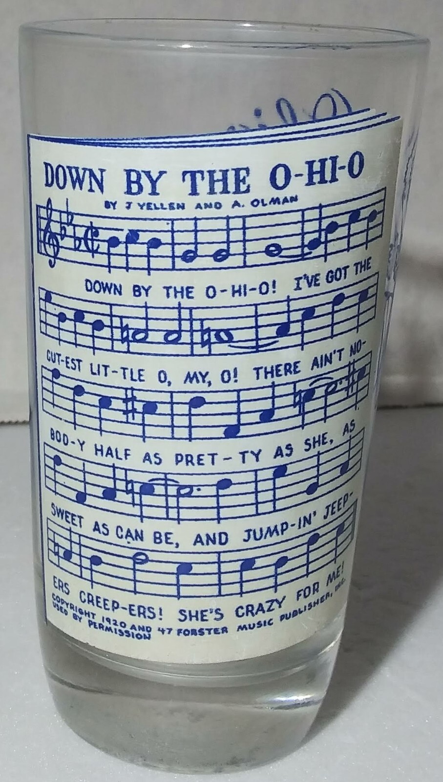 Vintage Ohio Drinking Glass Drink Down by the O-Hi-O The Buckeye State
