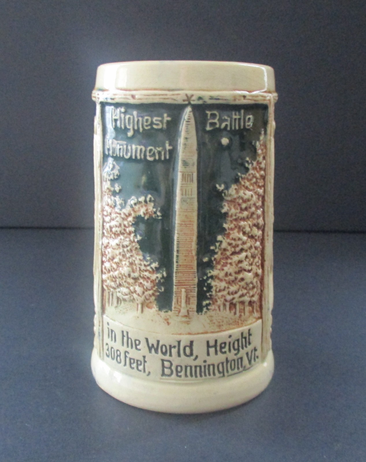 Early 20th Century Souvenir Stein Bennington Battle Monument Vermont Germany 163