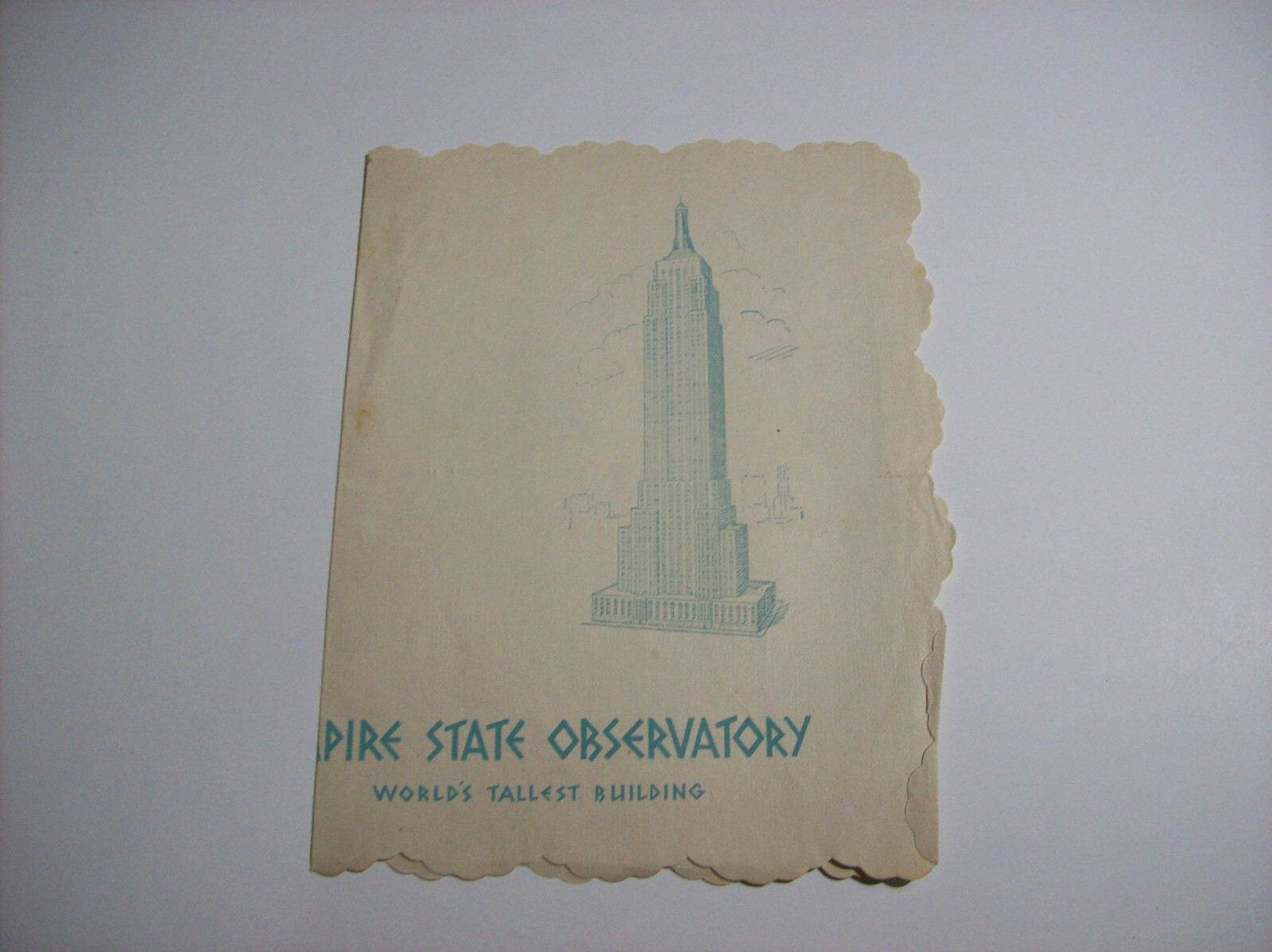 Original Vintage EMPIRE STATE BUILDING OBSERVATORY Souvenir Placemat, x