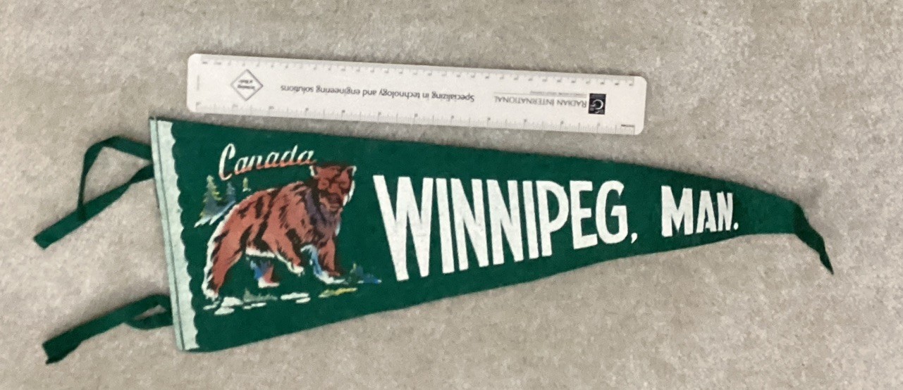 Winnipeg, Man., Canada Souvenir Felt Pennant Banner with Bear Graphic