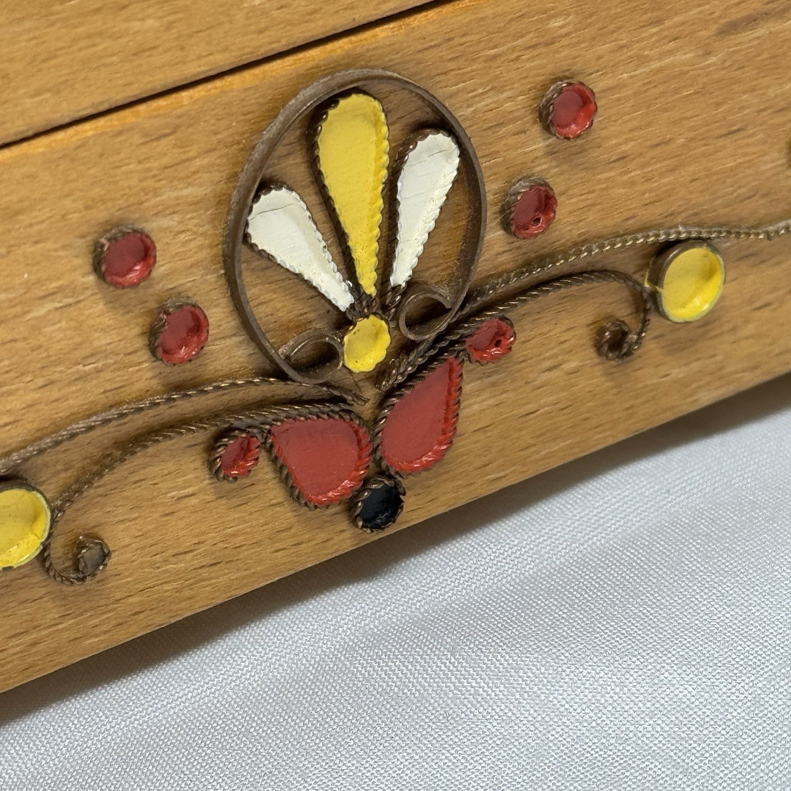 Vintage Soviet Ukraine Wooden Box USSR Jewelry Trinket Box of 80’s