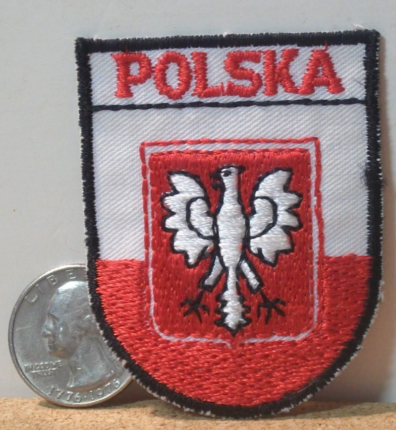 Vintage Poland Patch Coat of Arms Polska Embroidered Eagle Travel Badge Sew On