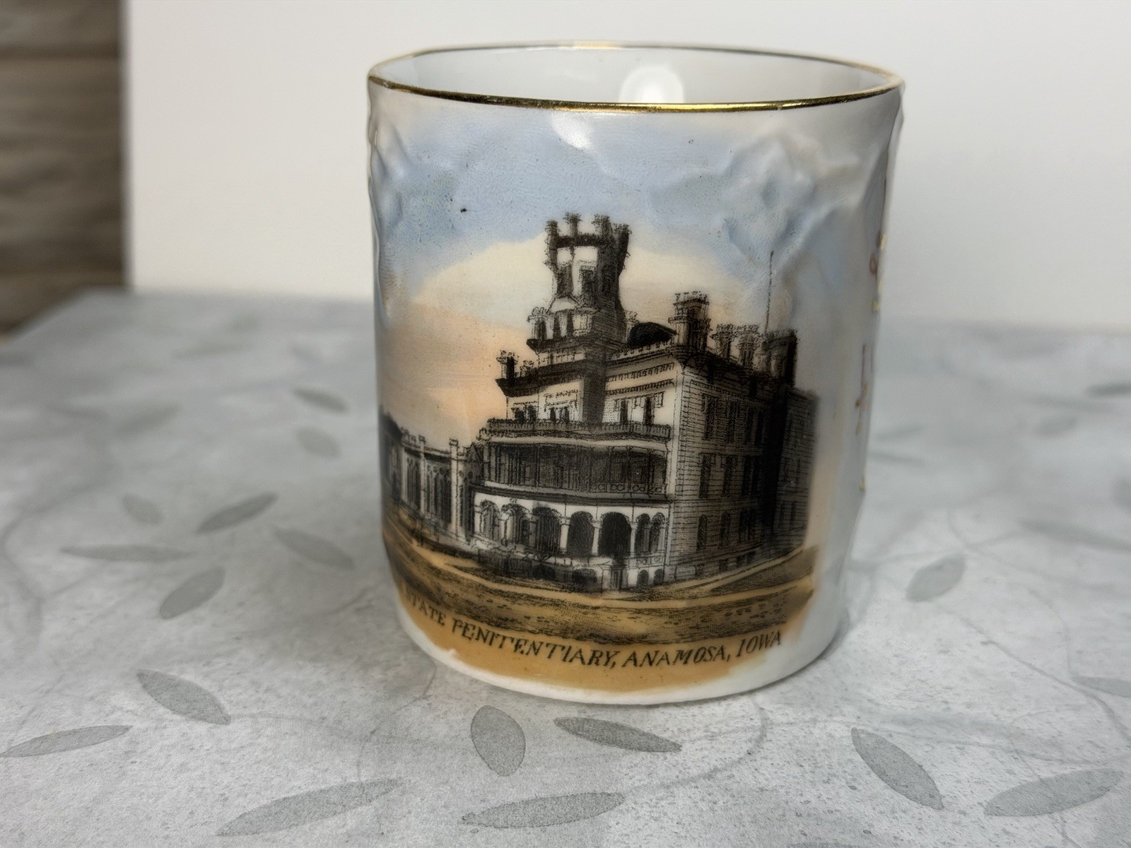Anamosa Iowa Penitentiary Small Mug and Small Bowl Figurine Vintage