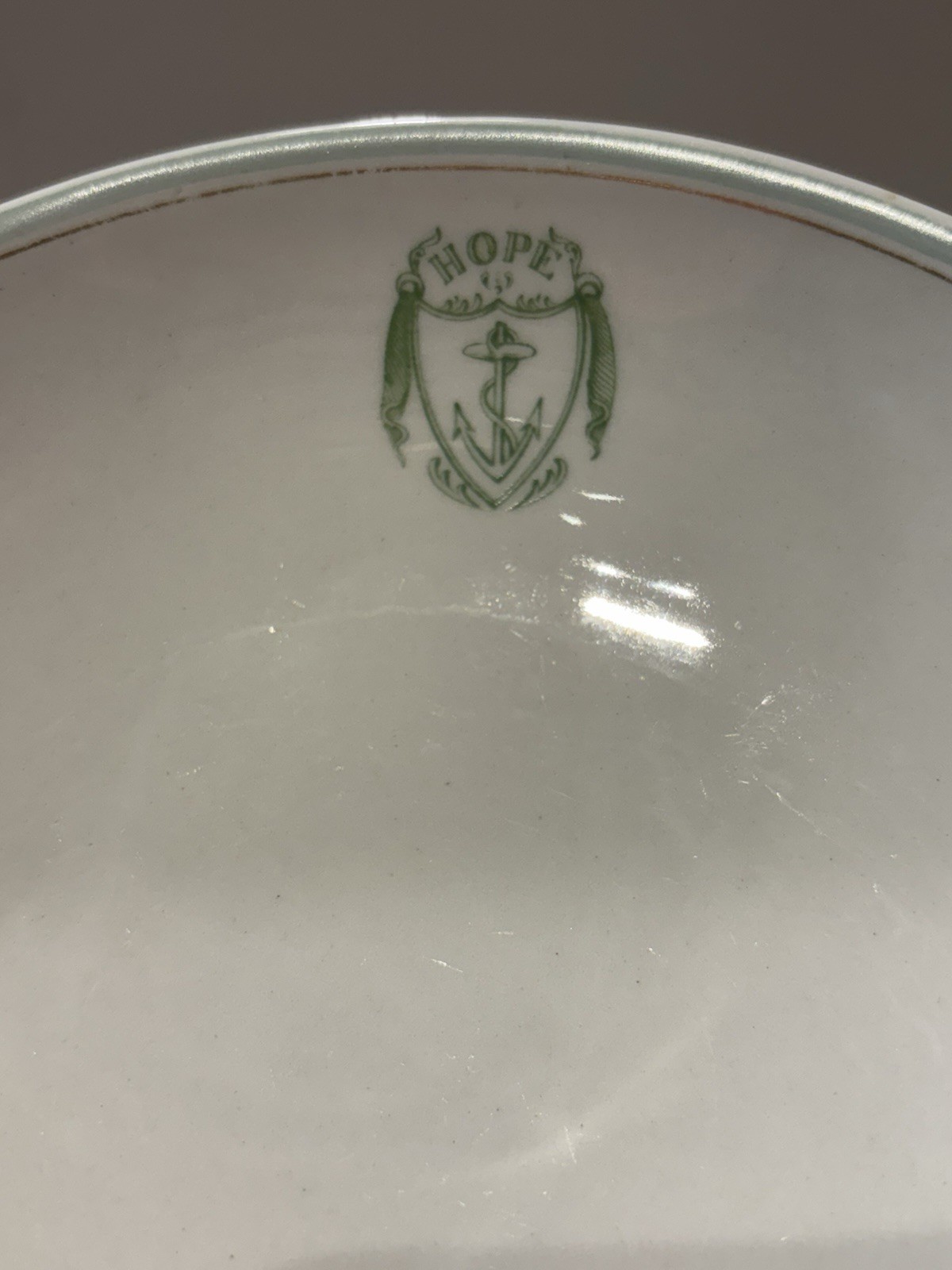 Antique RHODE ISLAND Anchor HOPE Logo Pedestal Bowl Candy Dish Lamberton China