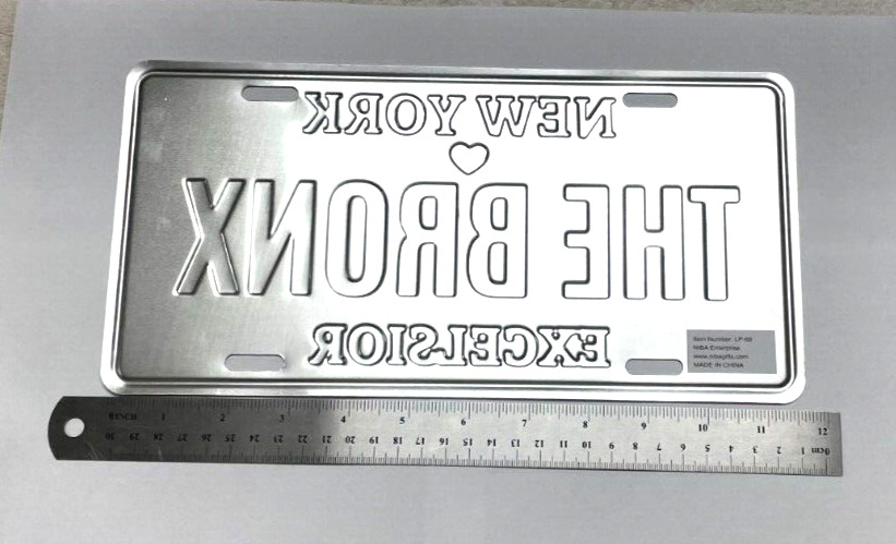 “THE BRONX” NYC License Plate -Embossed 6×12 Inch, New York City Souvenir & Gift