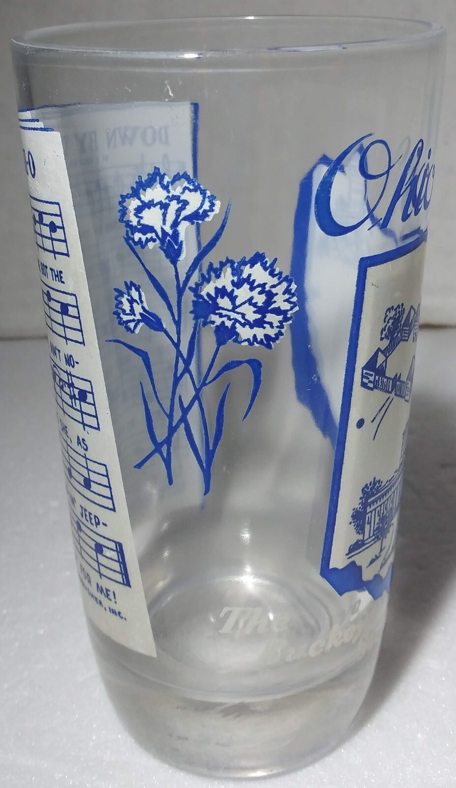 Vintage Ohio Drinking Glass Drink Down by the O-Hi-O The Buckeye State